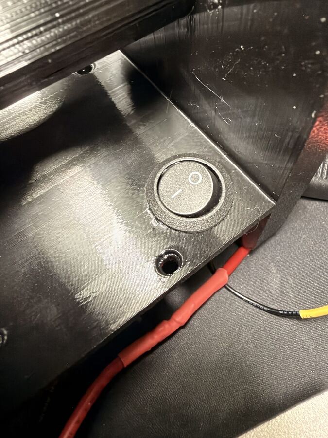 Toggle switch fitted into the Body side cutout