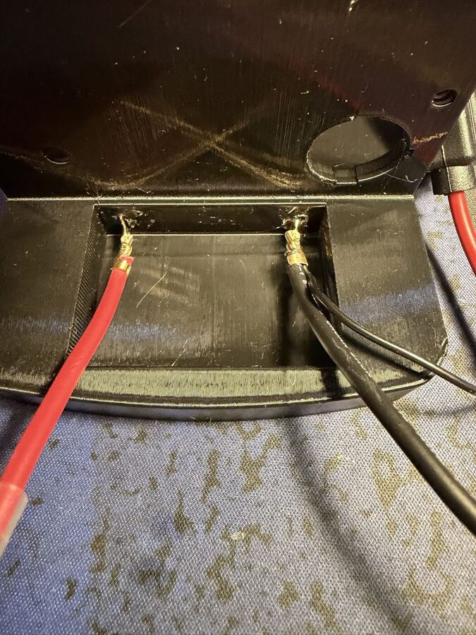 4.8mm battery spades crimped and mounted